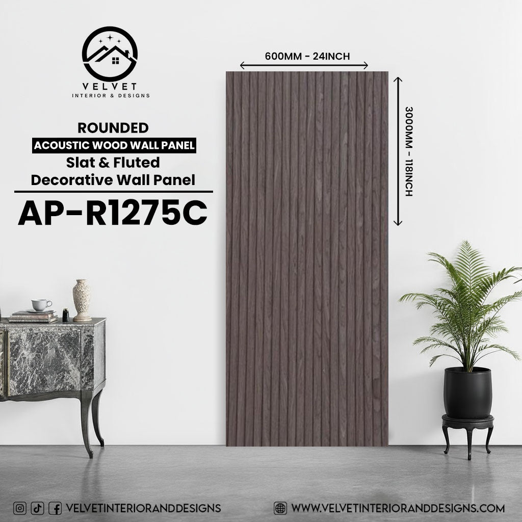 AP-R1275C | Acoustic Wood Wall Panel | Slat & Fluted Decorative Wall Panel | 0.85 in x 24 in x 118 in | Sound-Absorbing | Ideal for Living Rooms, Bedrooms, TV Walls & Feature Walls