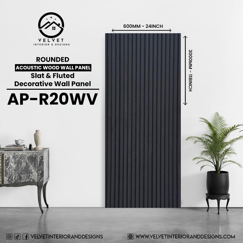 AP-R20WV | Acoustic Wood Wall Panel | Slat & Fluted Decorative Wall Panel | 0.85 in x 24 in x 118 in | Sound-Absorbing | Ideal for Living Rooms, Bedrooms, TV Walls & Feature Walls