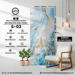 S-03 | 3D | PVC UV Marble Sheet | Decorative Wall Panel | 1/8 in x 48 in x 110 in | Mirror Gloss Finish | Waterproof & Fire-Retardant | Ideal for Living Rooms, Bathrooms & Feature Walls
