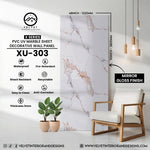 XU-303 | X Series | PVC UV Marble Sheet | Decorative Wall Panel | 1/8 in x 48 in x 110 in | Mirror Gloss Finish | Waterproof & Fire-Retardant | Ideal for Living Rooms, Bathrooms & Feature Walls