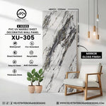 XU-305 | X Series | PVC UV Marble Sheet | Decorative Wall Panel | 1/8 in x 48 in x 110 in | Mirror Gloss Finish | Waterproof & Fire-Retardant | Ideal for Living Rooms, Bathrooms & Feature Walls