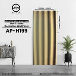 AP-H199 | Acoustic Wood Wall Panel | Slat & Fluted Decorative Wall Panel | 0.85 in x 24 in x 110 in | Sound-Absorbing | Ideal for Living Rooms, Bedrooms, TV Walls & Feature Walls