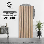AP-B111 | Acoustic Wood Wall Panel | Slat & Fluted Decorative Wall Panel | 0.85 in x 24 in x 110 in | Sound-Absorbing | Ideal for Living Rooms, Bedrooms, TV Walls & Feature Walls