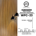 WPC-23 | WPC Wall Panel | Slat & Fluted Decorative Wall Panel | 1 in x 6.3 in x 114 in | Water & Moisture-Resistant | Fire-Retardant | Ideal for Living Rooms, Bedrooms, Bathrooms, TV & Feature Walls