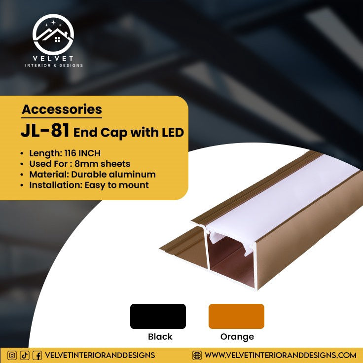 JL-81 End Cap with LED | Wall Panel Accessories & LED
