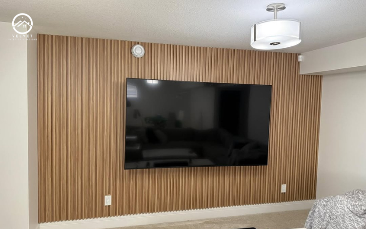 TV BACKHEAD Using WPC Fluted Panels